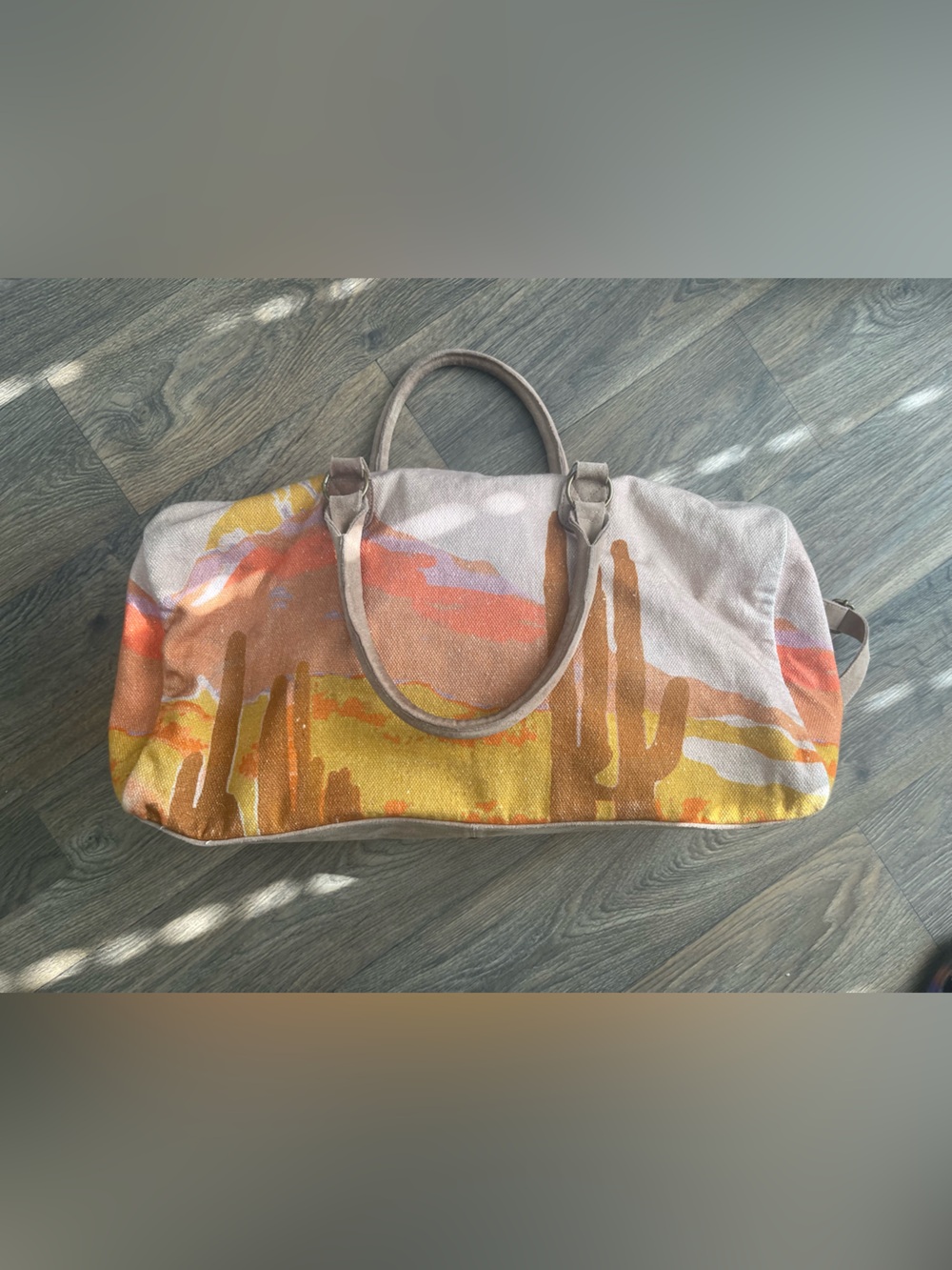 RARE Free People New Horizons Weekender – Cactus Print - Picture 8 of 15